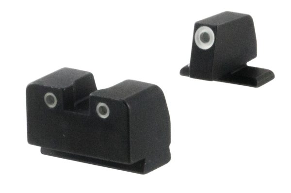 AmeriGlo SG181 Optic Compatible Sight for Sig Sauer  Tall Suppressor Green Tritium White Outline Front Sight-Green Tritium White Outline Rear Sight