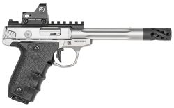 Smith & Wesson 12079 Performance Center Victory Target 22 LR 6" MB 10+1 Stainless Steel Tandemkross Black HiveGrip with Integrated Target Thumb Rest Grip Red Dot