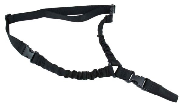 TacFire SL002B One Point Sling 30"-40" L Adjustable Double Bungee Black Nylon Webbing for Rifle