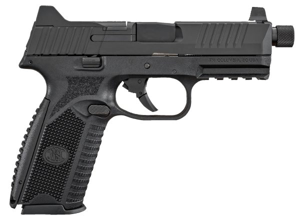 FN 66100375 509T  9mm Luger 17+1/24+1, 4.50" Black Steel Threaded Barrel, Matte Black Optic Ready/Serrated Stainless Steel Slide, Matte Black Polymer Frame w/Picatinny Rail