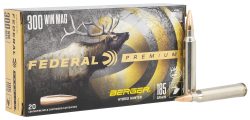Federal P300WBCH1 Premium  300WinMag 185gr Berger Hybrid Hunter 20 Per Box/10 Case