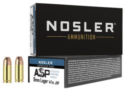 Nosler 51325 Assured Stopping Power Handgun 9mmLuger 147gr Jacketed Hollow Point 50 Per Box/10 Case