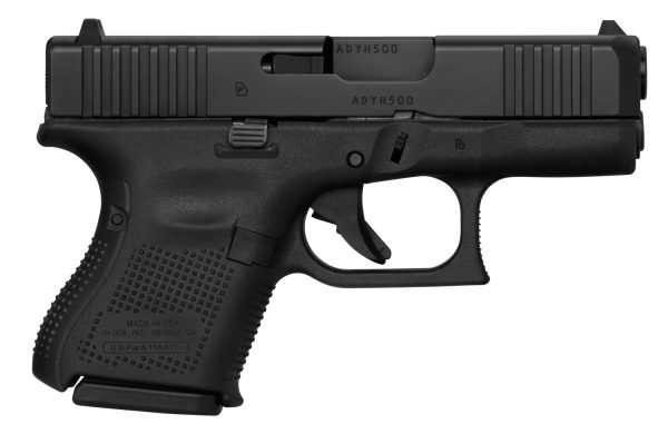 Glock UA265S201 G26 Gen5 Sub-Compact 9mm Luger 10+1 3.43" Black GMB Barrel, Black nDLC Serrated Slide, Black Polymer Frame, Black Textured w/Interchangeable Backstrap Grip, Ambidextrous, USA Made