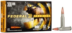 Federal P308S Premium  308Win 150gr Nosler Partition 20 Per Box/10 Case