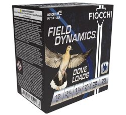 Fiocchi 12GTX187 Field Dynamics Dove & Quail 12Gauge 2.75" 1 1/8oz 7.5Shot 25 Per Box/10 Case