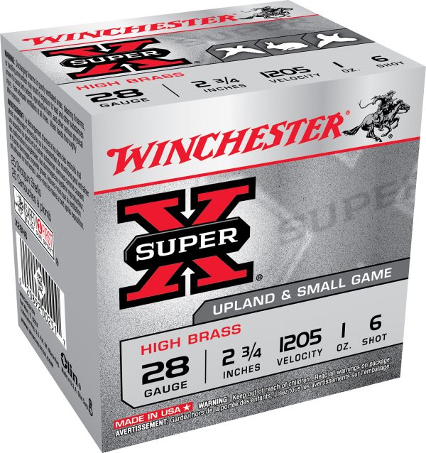 Winchester Ammo X28H6 Super X Heavy Game Load High Brass 28Gauge 2.75" 1oz 6Shot 25 Per Box/10 Case
