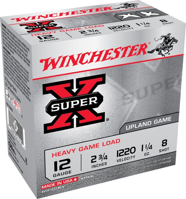 Winchester Ammo XU12SP8 Super X Heavy Game Load 12Gauge 2.75" 1 1/4oz 8Shot 25 Per Box/10 Case