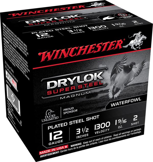 Winchester Ammo XSM12L2 Drylok Super Steel Magnum 12Gauge 3.50" 1 9/16oz 2Shot 25 Per Box/10 Case