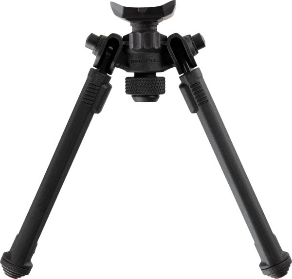 Magpul MAG1075-BLK Bipod  made of Aluminum with Black Finish, Sling Stud Attachment, 6.30-10.30" Vertical Adjustment, & Rubber Feet for AR-Platform