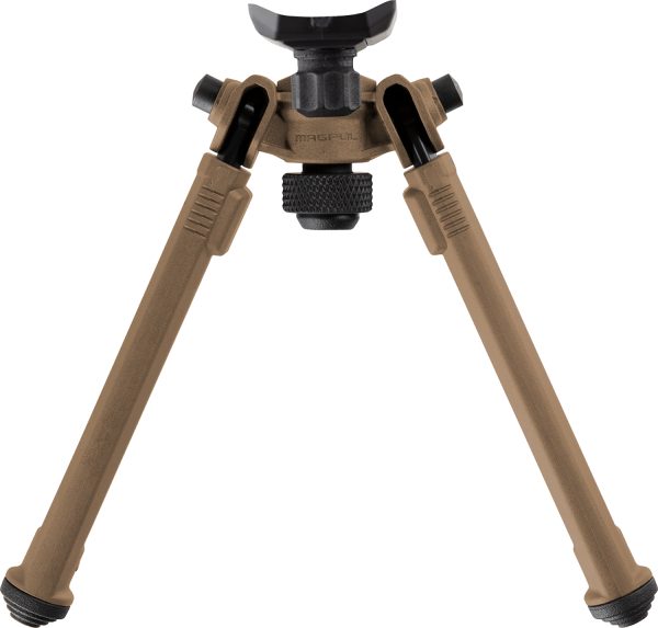 Magpul MAG1075-FDE Bipod  made of Aluminum with Flat Dark Earth Finish, Sling Stud Attachment, 6.30-10.30" Vertical Adjustment & Rubber Feet for AR-Platform