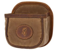 Browning 121040084 Santa Fe Shell Carrier Tan Canvas/Leather Capacity 1 box Belt Clip Mount
