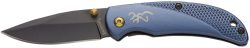Browning 3220341 Prism 3  EDC Folding 2.38" Plain Black Oxide 7Cr17MoV SS Blade, Navy w/Brass Accents & Logo Anodized Aluminum Handle, Includes Pocket Clip
