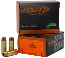HSM 10MM15N20 Pro Pistol  10mm Auto 180 gr Jacket Hollow Point 20 Per Box/ 20 Case