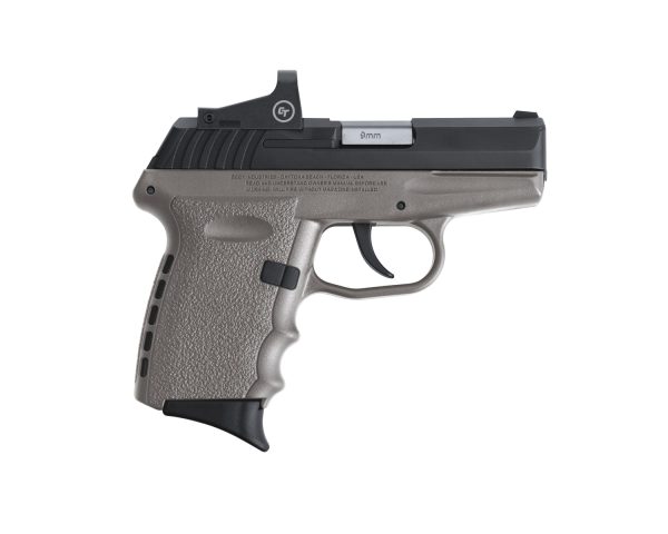 SCCY Industries CPX2CBSGRDE CPX-2 RD 9mm Luger 3.10" 10+1 Black Nitride Stainless Steel Slide Gray Polymer Grip NMS CTS-1500 Red Dot