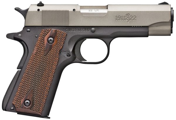 Browning 051880490 1911-22 A1 *CA Compliant Compact Frame 22 LR 10+1, 3.63" Stainless Steel Barrel, Gray Anodized Serrated Slide, Matte Black Aluminum Frame w/Beavertail