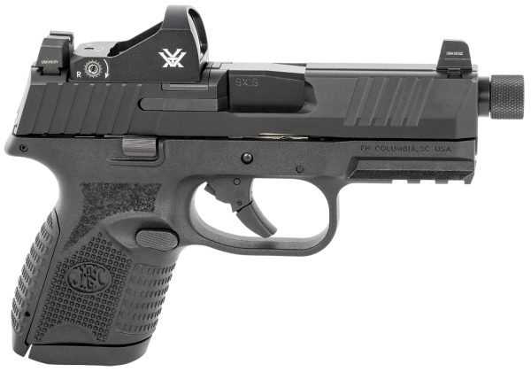 FN 66100803 509CT w/Optic 9mm Luger 10+1 4.32" Black Steel Threaded Barrel, Black PVD Optic Cut/Serrated Steel Slide & Polymer Frame w/Picatinny Rail, Vortex Viper Red Dot, Ambidextrous