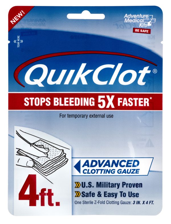 Adventure Medical Kits 50200026 QuikClot  Stop Bleeding White 3" x 48" Clotting Gauze