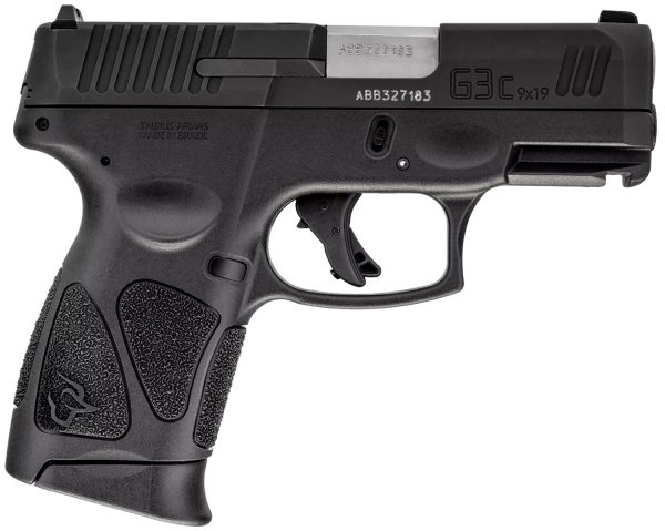 Taurus 1G3C93110 G3C  Compact Frame 9mm Luger 10+1 3.26" Matte Stainless Steel Barrel, Matte Black Tenifer Serrated Steel Slide, Black Polymer Frame w/Picatinny Rail, Black Polymer Grip, Right Hand