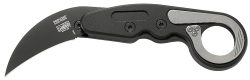 CRKT 4040 Provoke  2.41" Folding Hawkbill Plain Black TiN D2 Steel Blade/ Black Aluminum Handle Includes Pocket Clip