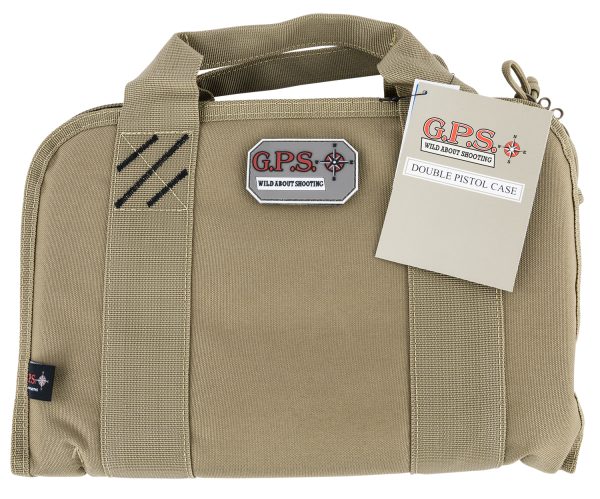 GPS Bags 1308PCT Double Pistol Case Tan Nylon w/ Visual ID Storage System