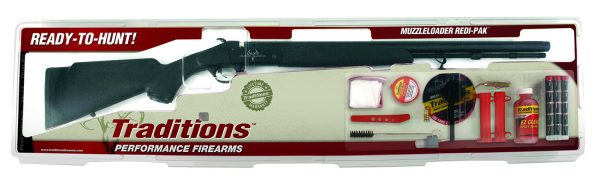 Traditions RC572000840 Buckstalker XT 50 Cal 209 Primer 24" Blued Barrel/Rec Black Synthetic Stock Redi-Pack