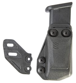 Blackhawk 416A02BK Stache Mag Carrier IWB Double Stack Belt Clip Mount Fits Belts 1.50" Wide Black Polymer Ambidextrous