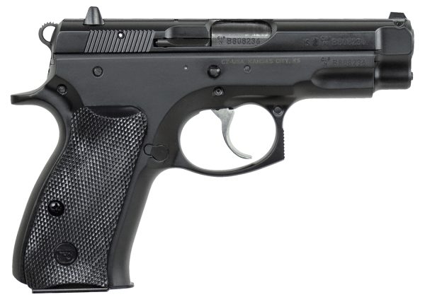 CZ-USA 91190 CZ 75 Compact 9mm Luger 14+1 3.75" Blued Steel Barrel, Black Serrated Steel Slide, Black Polycoat Steel Frame w/Beavertail, Black Plastic Grip