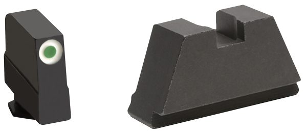 AmeriGlo GL491 Optic Compatible Sight Set for Glock  3XL Tall Green Tritium White Outline Front Sight-Black Rear Sight