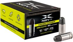 NovX 380CTCSS20 Black  380ACP 60gr Copper Polymer Frangible 20 Per Box/10 Case