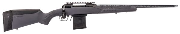Savage Arms 57940 110 Carbon Tactical 6.5 PRC 8+1 24" Carbon Fiber Wrapped Barrel, Matte Black Metal, Gray Fixed AccuStock with AccuFit