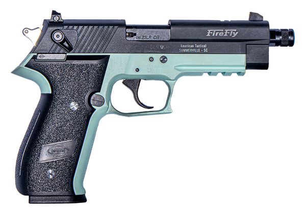 GSG GERG2210TFFM FireFly  22 LR 10+1 4" Black Threaded Barrel & Serrated Slide, Mint Zinc Alloy w/Accessory Rail Frame, Black Polymer Grip