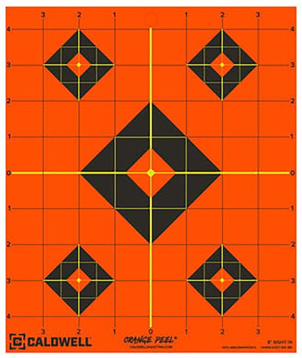 Caldwell 1166103 Orange Peel  Self-Adhesive Paper Black/Orange 8" Diamond 25 Pack