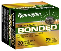 Remington Ammunition R21368 Golden Saber Bonded  10mmAuto 180gr Bonded Brass Jacketed Hollow Point 20 Per Box/25 Case