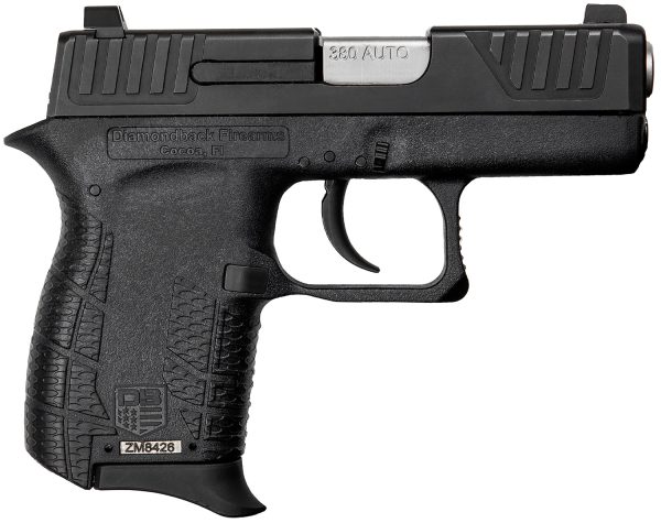 Diamondback DB0100E002 DB380 Gen4 Micro-Compact Frame 380 ACP 6+1, 2.80" Stainless Steel Barrel, Black Nitride Serrated Stainless Steel Slide, Black Polymer Frame w/Beavertail & Grip