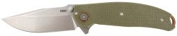 CRKT 2471 Butte  3.36" Folding Plain Stonewashed D2 Steel Blade/OD Green G10 Handle Includes Pocket Clip