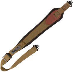 Heritage Cases 8110 Long Gun Sling  Olive Canvas with Leather Trim 33"-46" OAL Features BakTrak Shoulder Pad