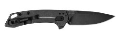 Kershaw  Radar  2.90" Folding Drop Point Plain Black Oxide Blackwash 8Cr13MoV SS Blade & Stainless Steel Handle Includes Pocket Clip