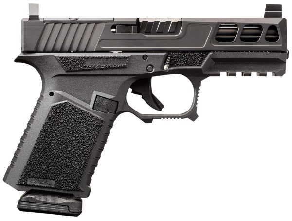 Anderson B2-N891-A000 Kiger 9C Pro Compact Frame 9mm Luger 15+1 3.91" Black DLC Fluted Barrel & Lightening Cut/Optic Cut/Serrated Stainless Steel Slide, Black Polymer Frame w/Picatinny Rail
