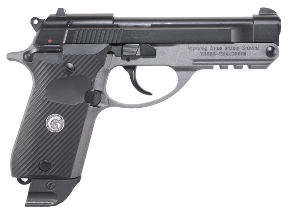 EAA GIRSAN 390855 MC 14T Solution Compact Frame 380 ACP 13+1, 4.50" Black Steel Tip-Up Barrel & Serrated Steel Slide, Matte Stainless Aluminum Frame w/Picatinny Rail, Black Polymer Grip, Ambidextrous