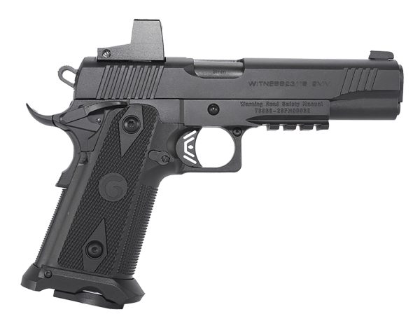 Girsan 395020 Witness2311  9mm Luger 17+1 5" Black Steel Barrel, Black Optic Ready/Serrated Steel Slide, Black Polymer Frame w/Beavertail & Picatinny Rail, Black Checkered Polymer Grip, Ambidextrous