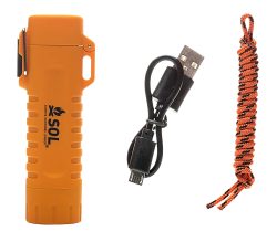 Survive Outdoors Longer  Fire Lite Fuel Free Lighter Orange Includes USB Cable / Lanyard