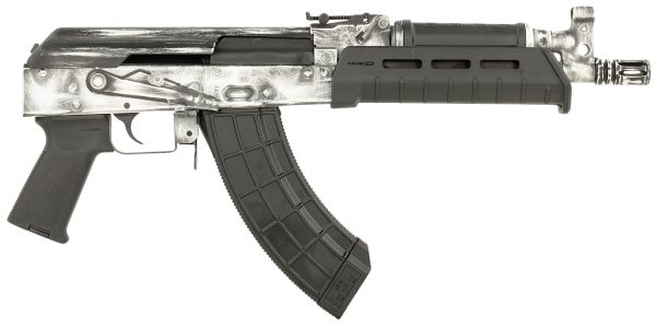 Century Arms HG7673N Draco  (Romanian Made) 7.62x39mm 30+1 6.25" Threaded Barrel, Distressed White Stamped Rec, Magpul Furniture, Enhanced Trigger Group