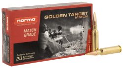Norma Ammunition 10166522 Dedicated Precision Golden Target Match 6.5Creedmoor 143gr BTHP 20 Per Box/10 Case