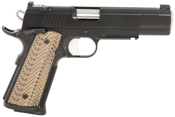 Dan Wesson 01799 Specialist  45 ACP 8+1 (2) 5" Match Grade Stainless Barrel, Black, Beavertail Frame with Pic. Rail, Optic Cut Serrated Side, Black/Brown G10 Grip, Night Sights
