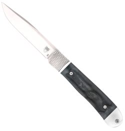 CobraTec Knives CTTHRBLK Trapper Hidden Release 3.12" OTS Drop Point Plain Satin D2 Steel Blade, 4.25" Black Bone Scales Handle