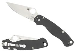 Spyderco C81GPDGY2 Para Military 2  3.47" Folding Plain Satin Maxamet Steel Blade/Dark Gray Textured G10 Handle Includes Pocket Clip