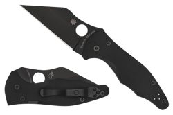Spyderco C85GPBBK2 Yojimbo 2  3.20" Folding Wharncliffe Plain Black DLC CPM S30V SS Blade/Black Textured G10 Handle Includes Pocket Clip
