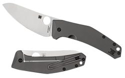 Spyderco C211TIP SpydieChef Salt 3.32" Folding Plain LC200N Blade Satin Titanium Handle Includes Pocket Clip