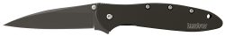 Kershaw 1660CKT Leek  3" Folding Modified Drop Point Plain Black DLC 14C28N Steel Blade Black DLC 410 Stainless Steel Handle Includes Pocket Clip
