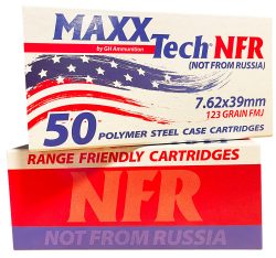 MaxxTech MTNFR762 NFR  7.62x39mm 123gr Full Metal Jacket 50 Per Box/10 Case